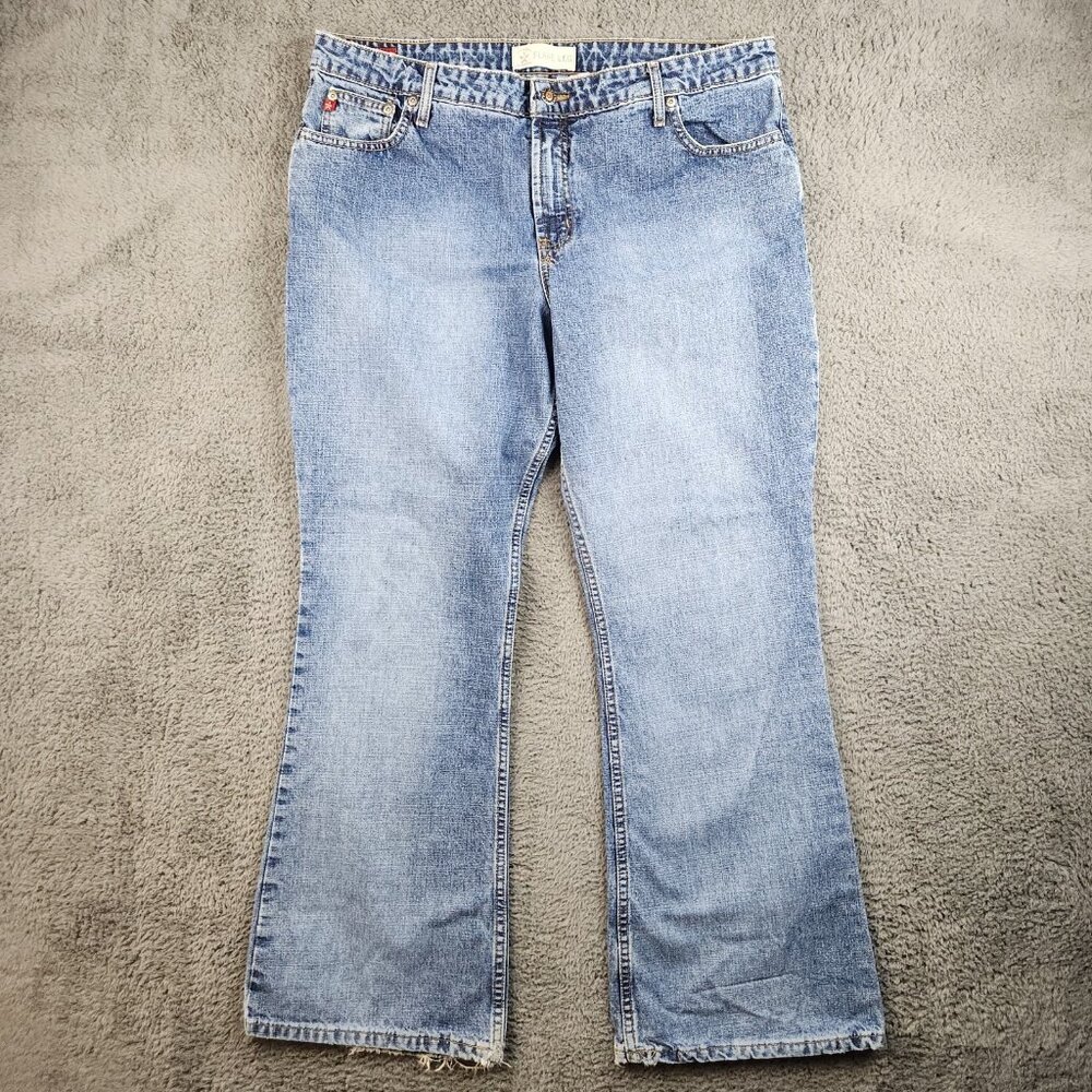 Y2k Flare Leg‎ Jeans Women's 17 Plus 36x31 Low Rise NO Stretch Bratz VTG Denim